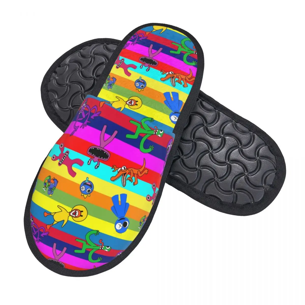 Custom Cartoon Anime Rainbows Friendss Soft Memory Foam House Slippers Women Game Comfy Warm Anti-skid Sole Slipper