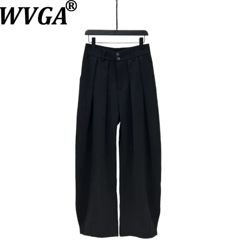 

WVGA весна осень новый мужской прилив элитный корейский стиль модный плиссированный драпированный нишевый шикарный повседневный широкий костюм брюки Ins Y2K W13864