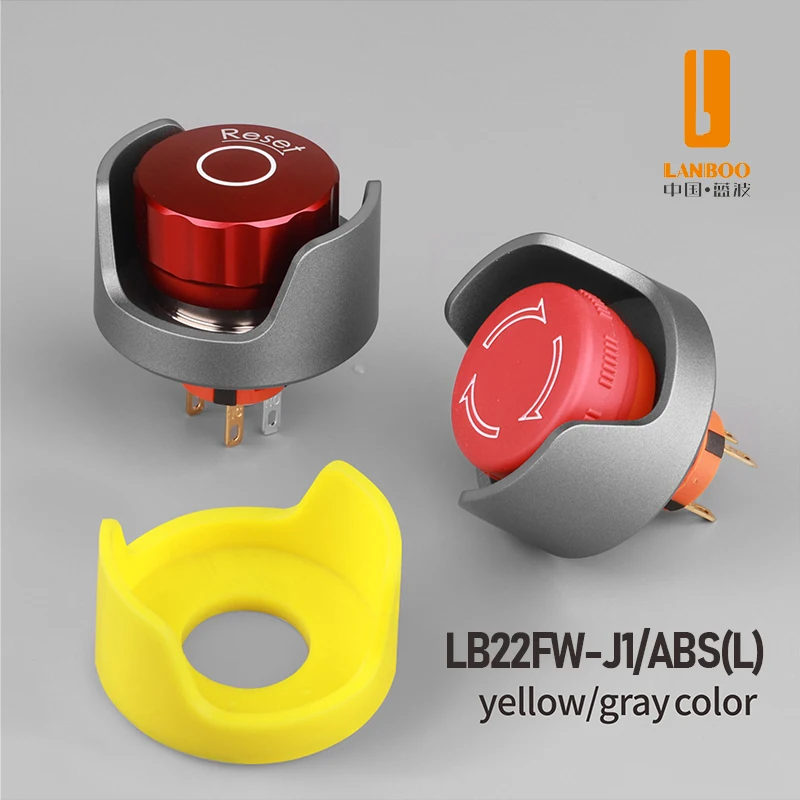 LANBOO 16/19/22mm Emergency Stop Button Protective Cover Waterproof And Dustproof Prevent Wrong Operation With Keyhole Design