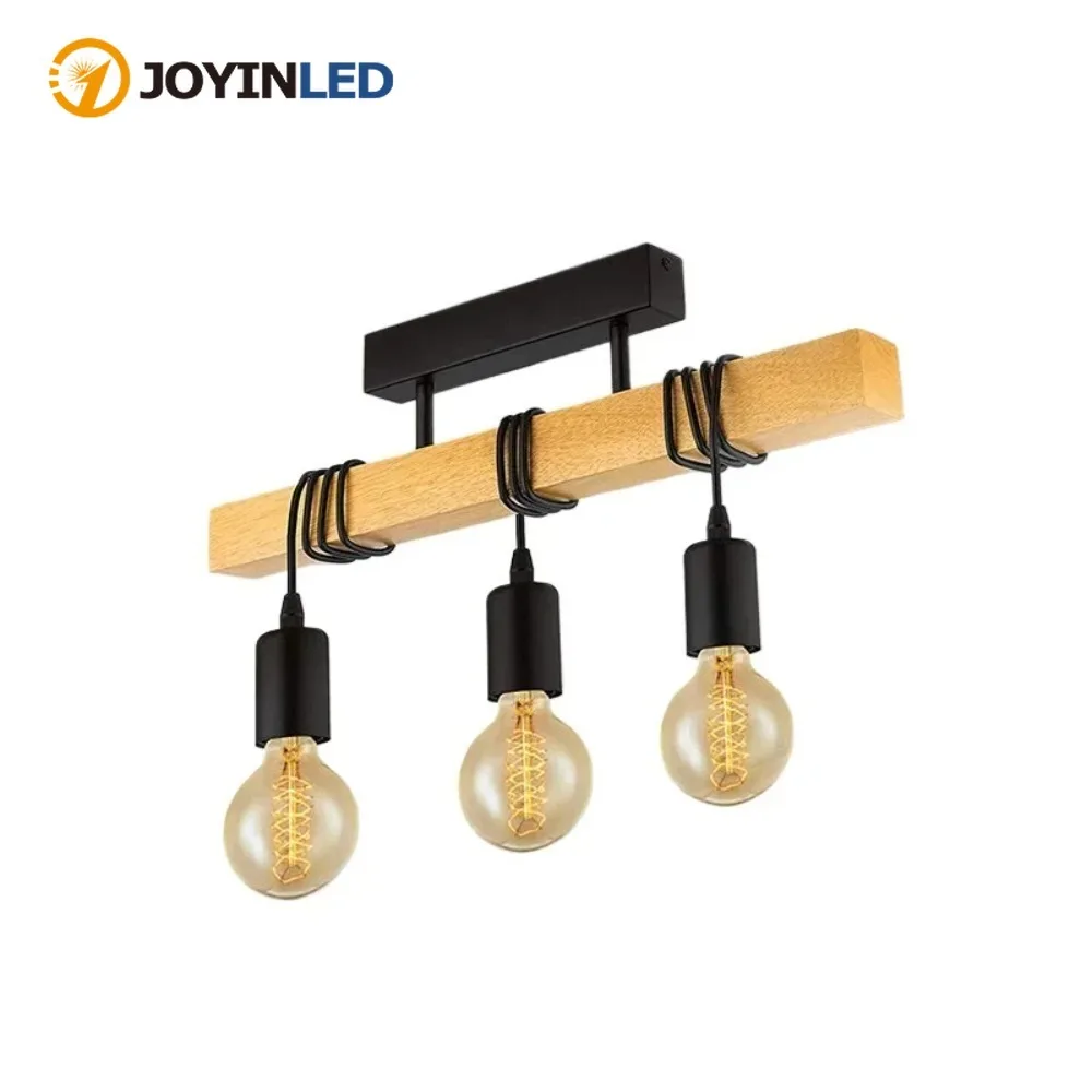 

JOYINLED Ceiling Light Wood Winding Ceiling Hanging Lamp Vintage Retro Chandelier for Living Room Dining Room Bedroom Restaurant