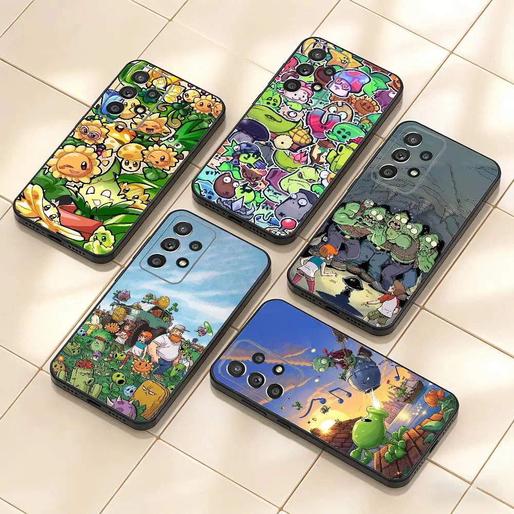 

P-Plants Zombies Game Phone Case For Samsung S25,S24,S21,S22,S23,S30,Ultra,S20,Plus,Fe,Note,10,9,5G Black Cover