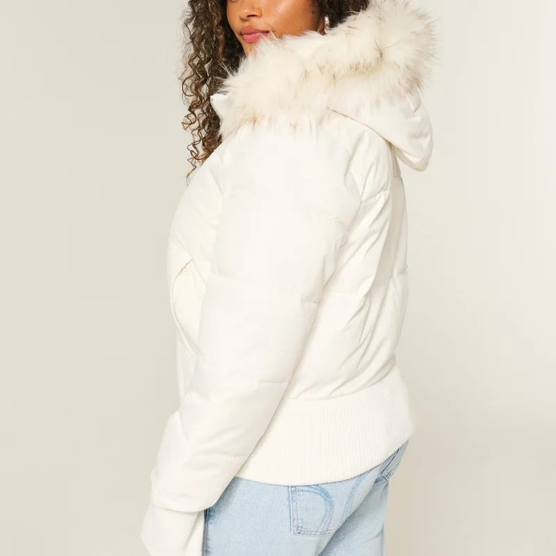 Frauen Einfarbig Pelz Kragen Mit Kapuze Baumwolle gefütterte Jacke Mit Zipper Slim Fit Warme Dicken Mantel 2025, Winter Neue weibliche Oberbekleidung – Detail 9