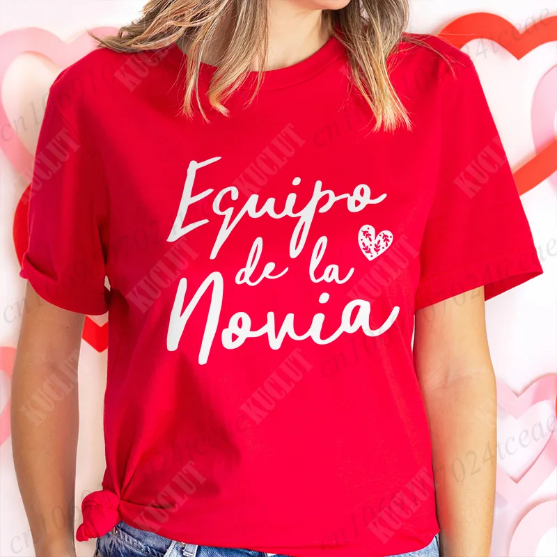 Camisetas de despedida de soltera para chica española, camisetas de fiesta de soltera para mujer, camiseta del equipo de novia, camisetas de despedida individual, ropa de boda nupcial Y2k