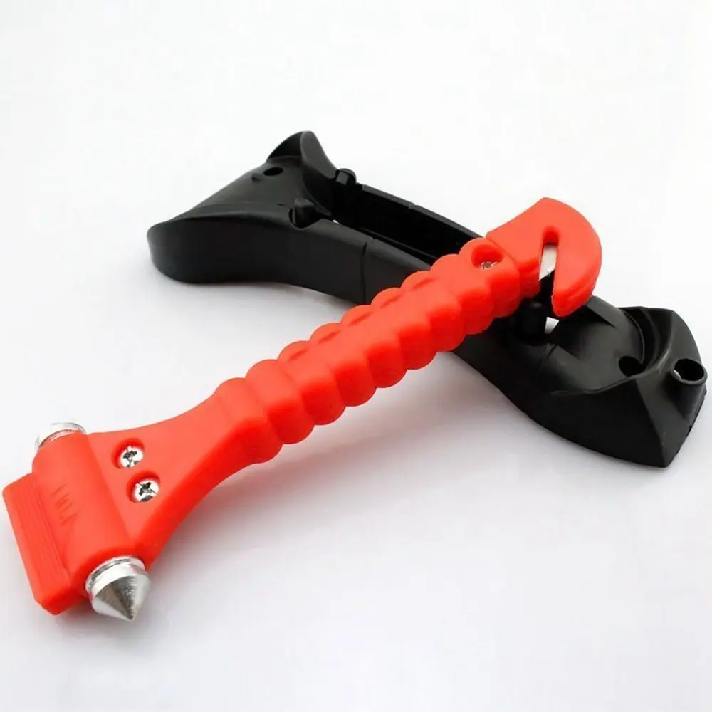 1PCS Survival Safety Hammer Camping Driving Car Seat Belt Cutter Emergency Escape Hammer to Break Window Glass RED