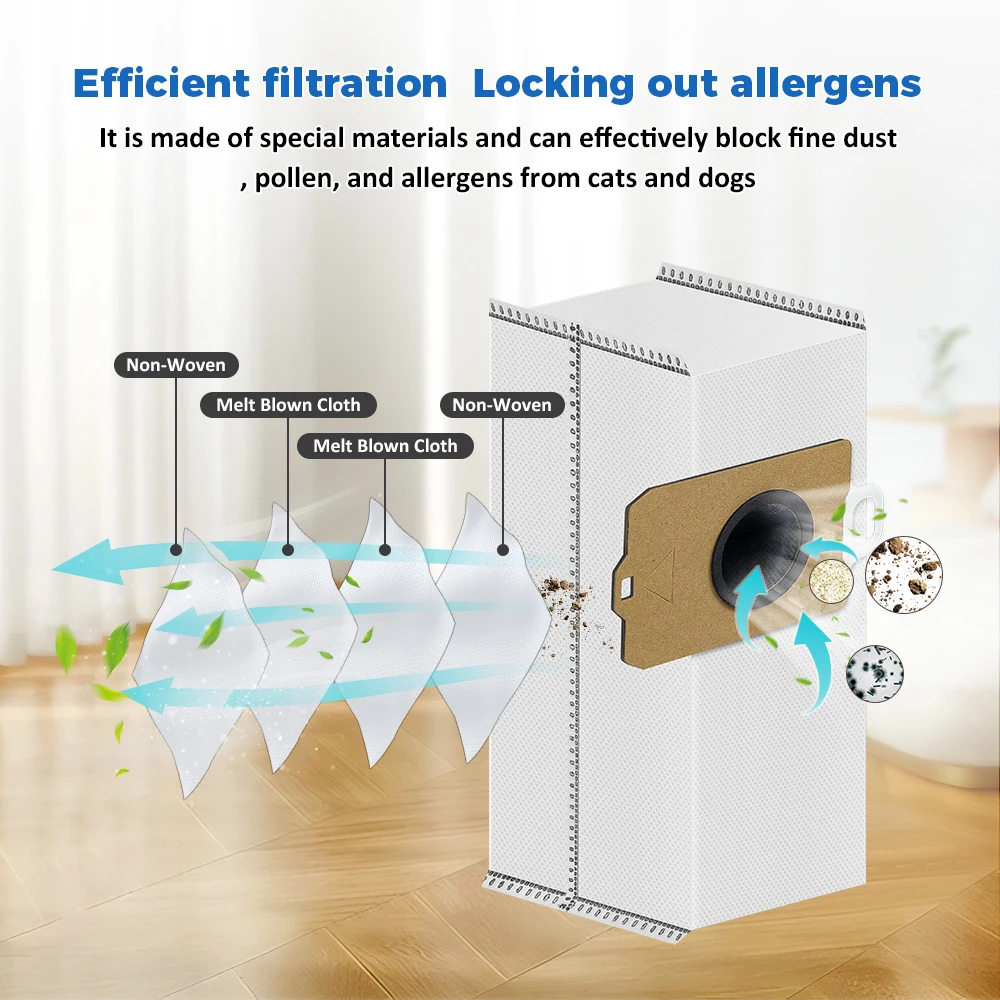 Vacuum Dust Bags for Narwal Freo Z Ultra for Narwal J5X Sweeping Robot Vacuum Attachments Dust Bags Accessories Spare Parts