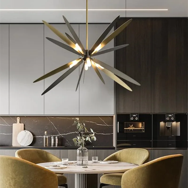 Libellule-Lustre Libellule Noir Moderne, Lampe Suspendue, Art, Salon, Restaurant, Luxe, 73 Designer