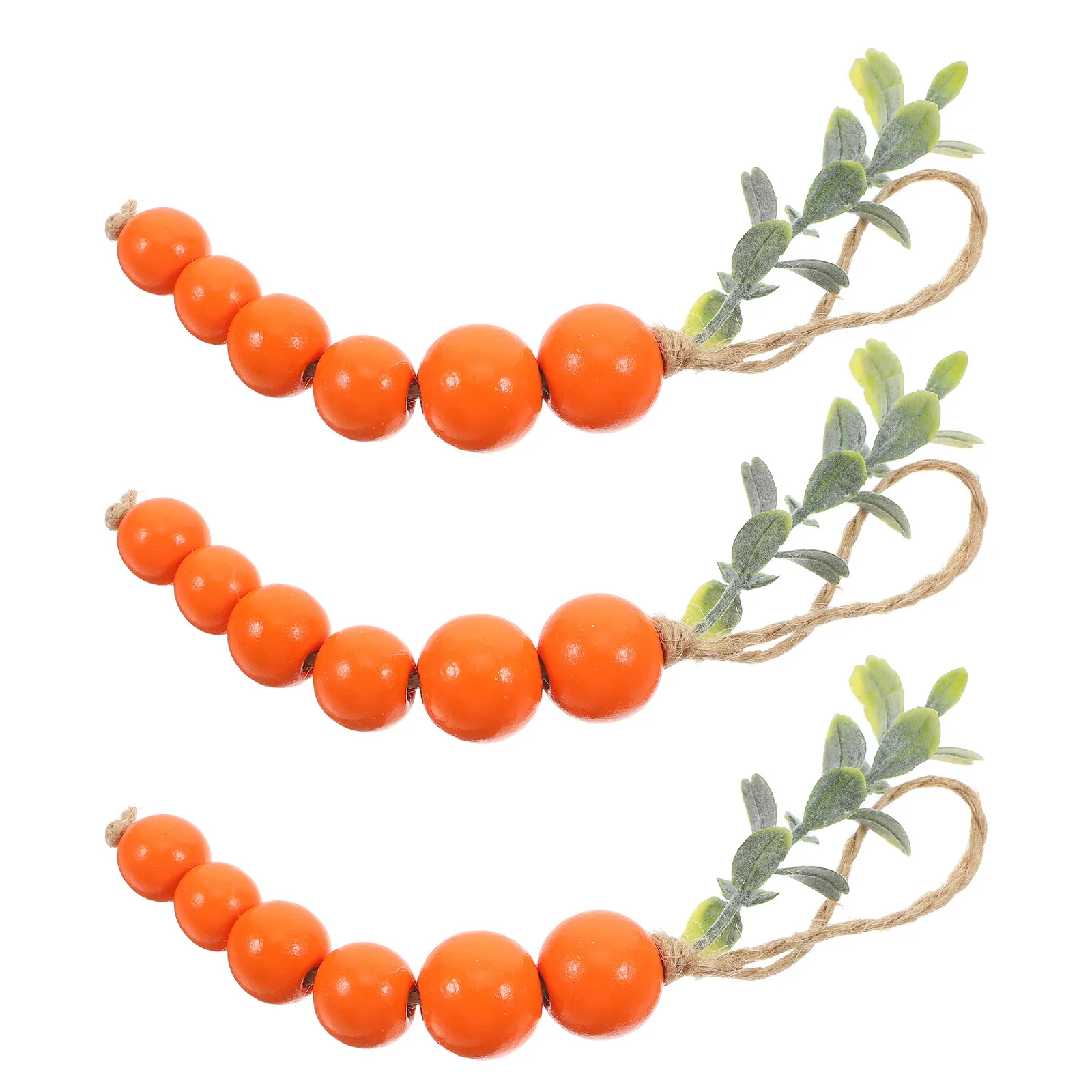 

3Pcs Easter Carrot Hanging Ornaments Wooden Beaded Pendant Rustic Artificial Carrots Farmhouse Tiered Tray Decoration Spring