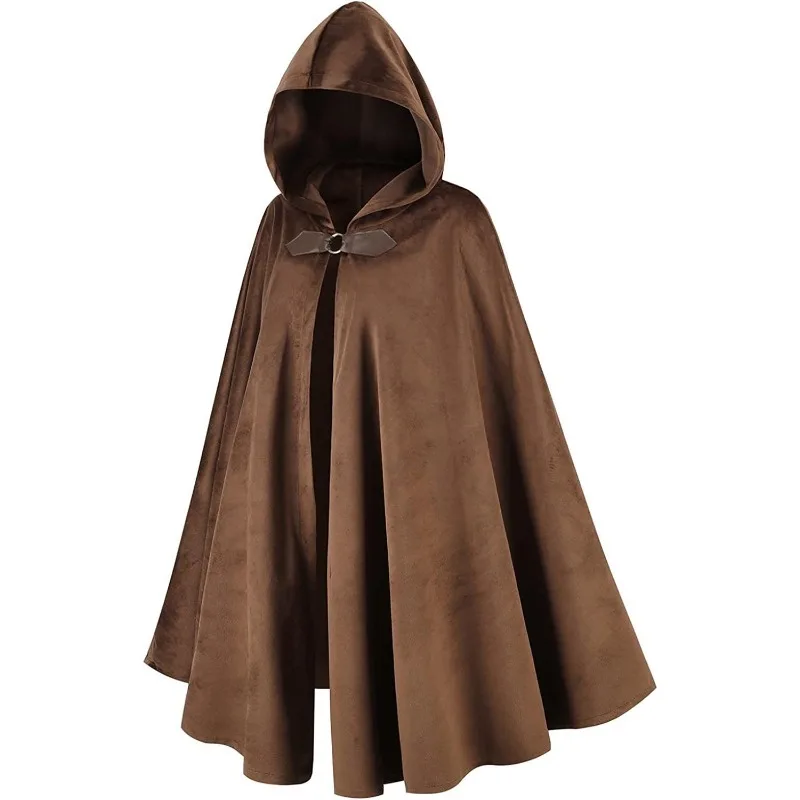 Medieval Warrior Cloak Vintage Fighting Cosplay Cape Halloween Role Play Stage Performance Costume Dress Up Supplies