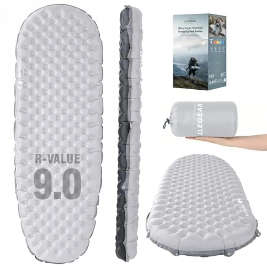 

CumbreX™ Sleeping Pad for Camping with 9 R-Value 4" Thick Ultralight Camping Sleeping Mat for All Seasons Insulated Backpacking