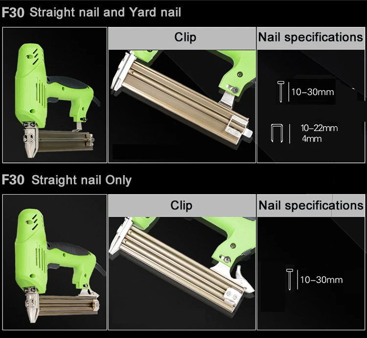 2 in 1 1800W Electric Nailer Stapler Furniture Staple Gun for Frame with Staples Nails Carpentry Woodworking Power Tools F30 422