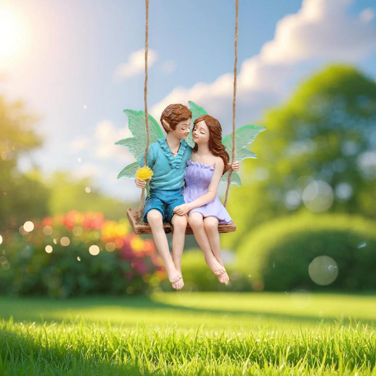 1pcs Night Light Wings Swing Elf, Valentine\'s Day Gift, Outdoor Garden Bonsai Decoration Pendant, Fluorescent Effect, Handmade R
