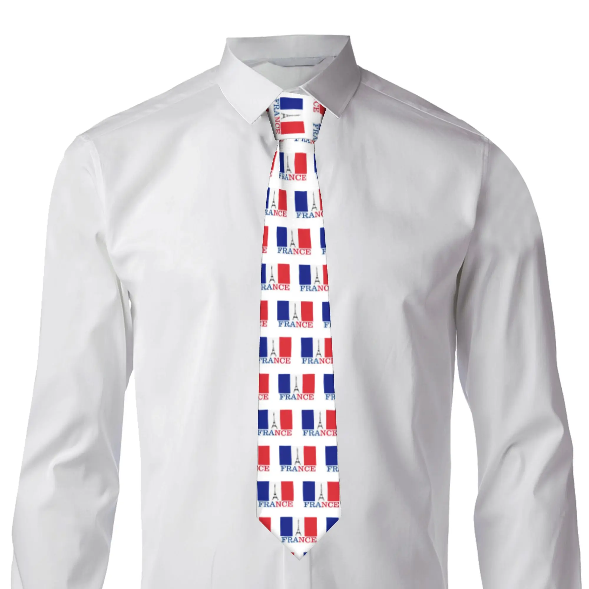 Fashion France Flag  Necktie for Men Silk  Office Ties