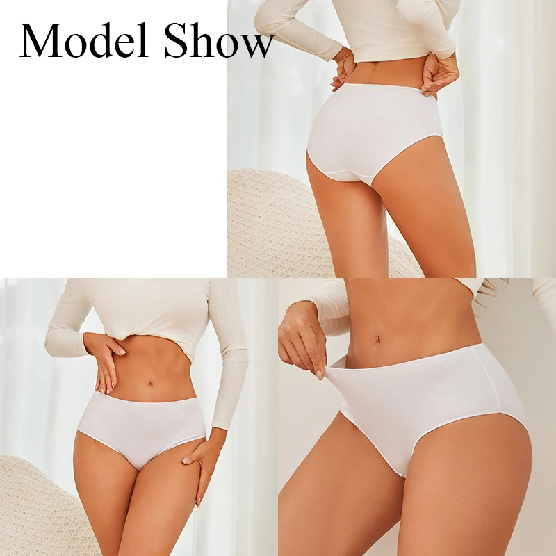 6Pcs/Set Cotton Panties Women High Waist Briefs Seamless Underwear Breathable Underpants Solid Color Panty S-2XL Intimates - Image 3