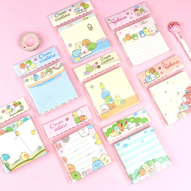 Imagem -02 - Criativo Sumikko Gurashi Memo Pad Sticky Note Bonito n Times Etiqueta de Papelaria Notepad Post Material Escolar 16 Peças Lote