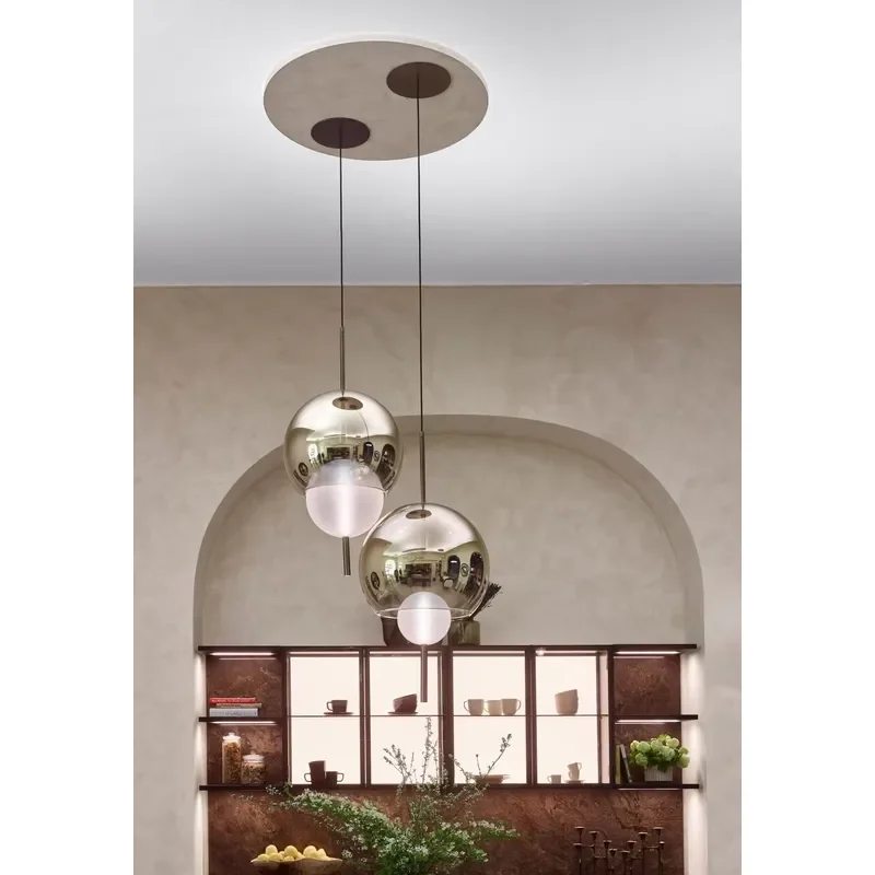 Modern Pendant Lamp Nordic Style Chandelier Made of Glass Hanging Lighting Fixture for Simple Bedrooms and Living Rooms