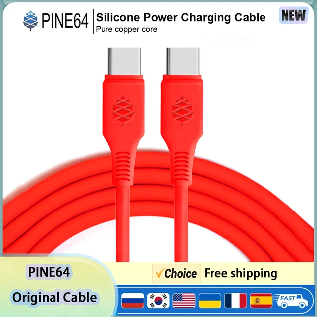 Oryginalny silikonowy kabel zasilający PINE64 Type-C 350 °   Odporność na wysoką temperaturę Specjalny przewód zasilający do lutownicy Pinecil V2 V1