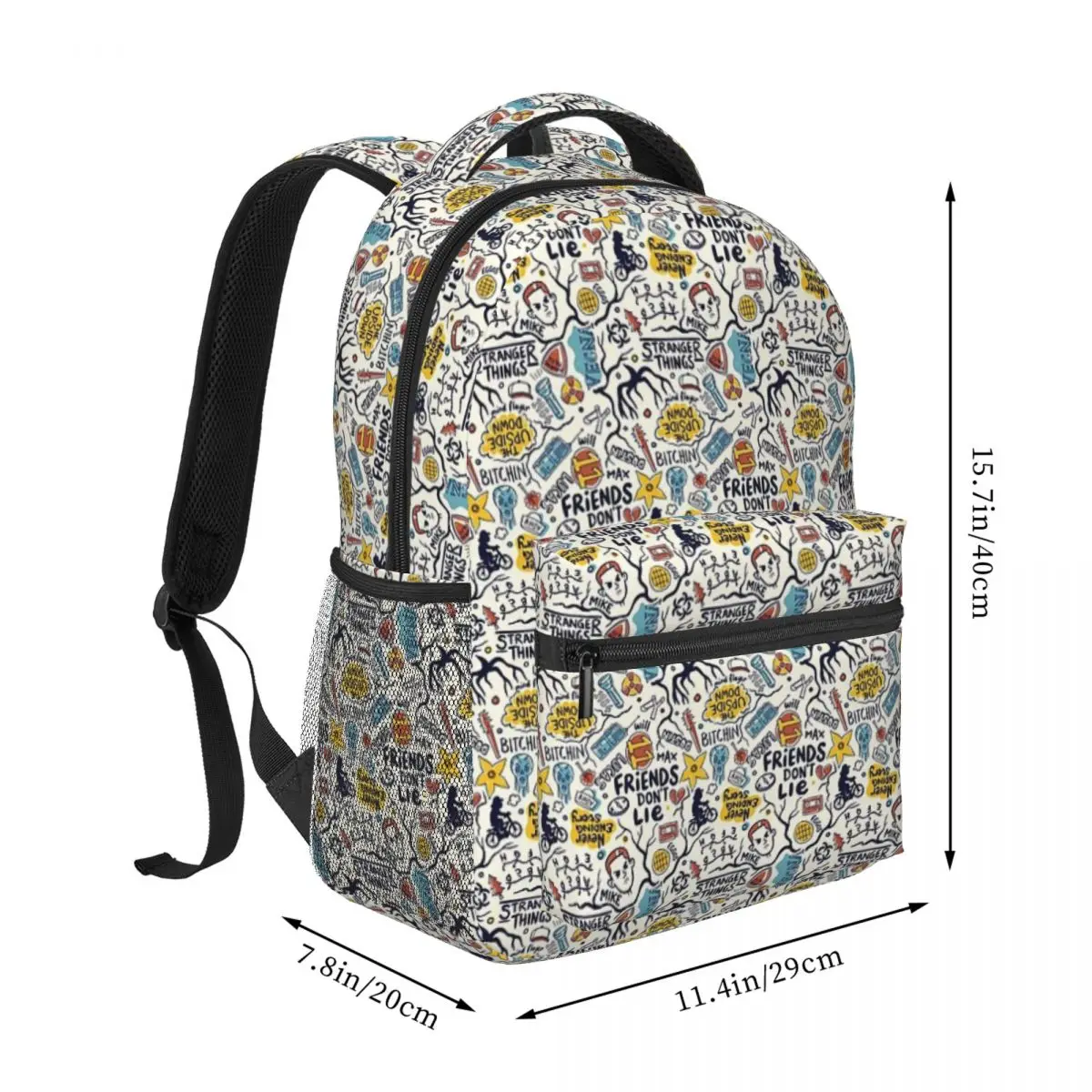 Stranger Things DrelyPattern pour filles et garçons, sac à dos étudiant de grande capacité, sac à dos léger et étanche