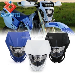 Motocross Headlight Head Lamp LED Lighting Enduro Dual Sport H4 Headlight Fairing For Yamaha YZ YZF WR250F WR450F WR250R WR450R