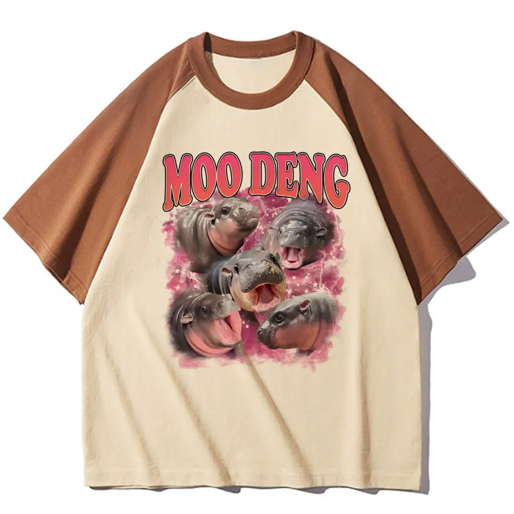 Moo Deng shirt teen Classic Punk Digital anime kawaii Psychedelic top tees Retro 2000s Trendy harajuku kawaii