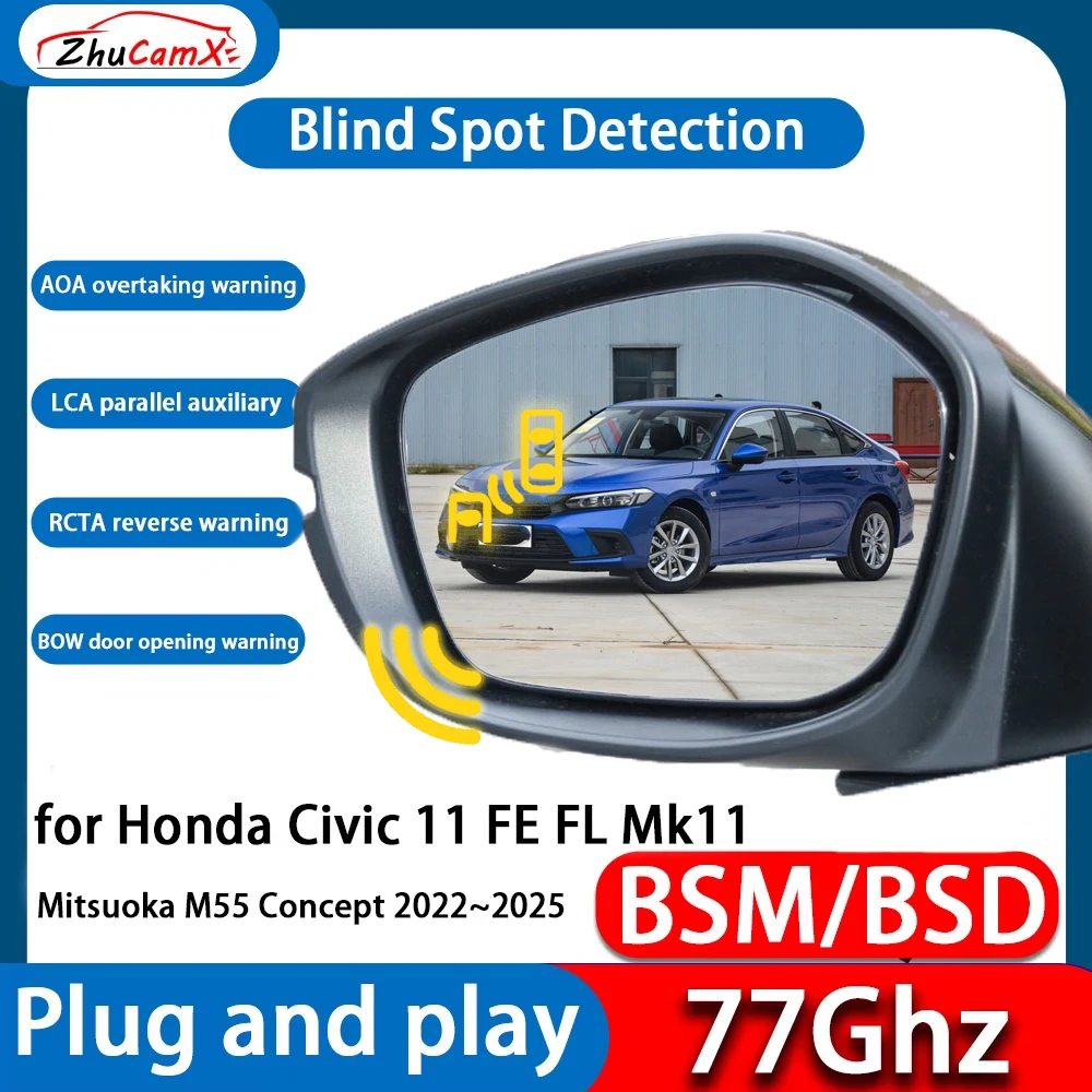 

DSM BSD Blind Spot Detection Monitoring Ultrasonic Warning Lane Assist System For Honda Civic 11 FE FL Mk11 Mitsuoka M55 Concept