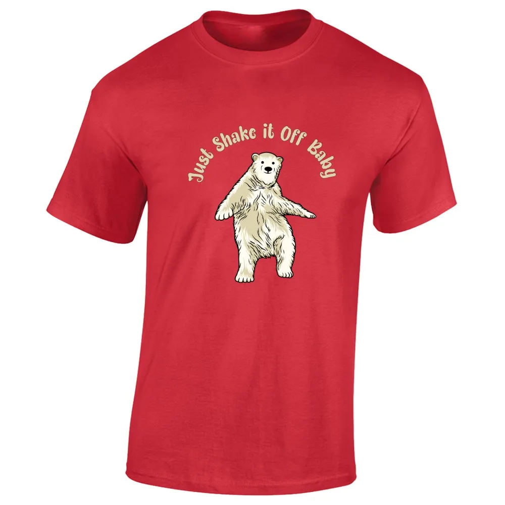 فقط هزتها الطفل تي شيرت الدب القطبي مضحك لطيف الحيوان الطبيعة تصميم الرجال للجنسين البلوز عالية الجودة ملابس علوية من القطن