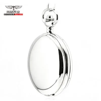 New Brand Stainless Steel Men Fashion Casual Pocket Watch Skeleton dial Silver Hand Wind Mechanical Male Fob Chain Watches