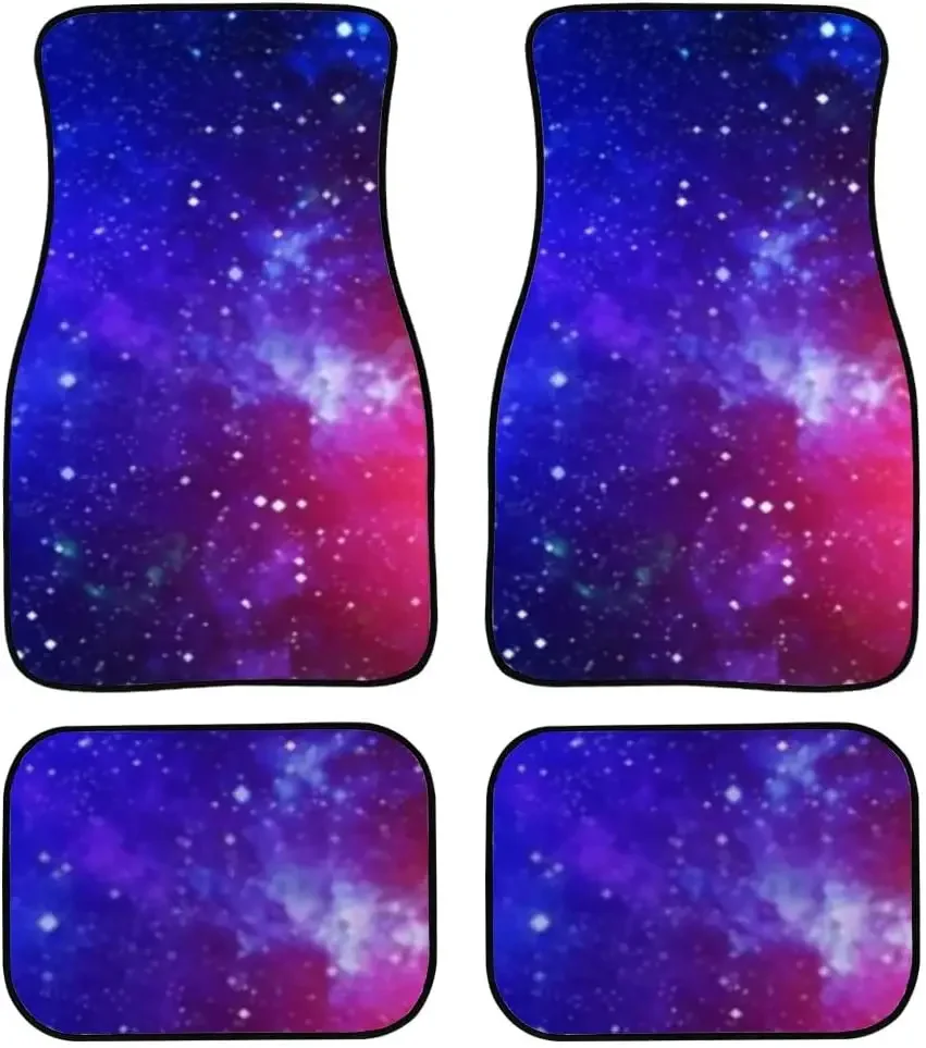 Car Floor Mats Deep Space High Definition Star Field Print Design Carpet Car SUV Truck Floor Mats 4 Pcs, Automotive Carpet