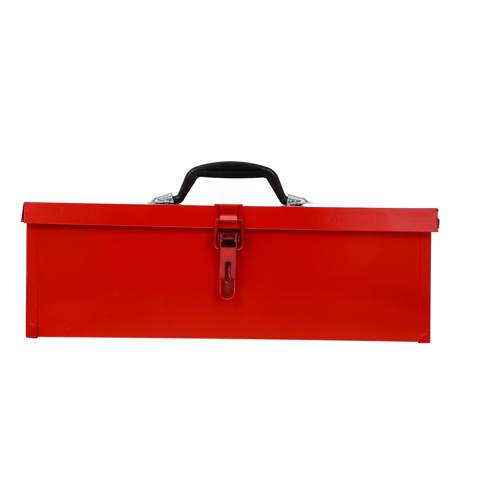1pc Red Metal Toolbox Portable Storage Case Durable Iron Tool Box Organizer Large Capacity Waterproof