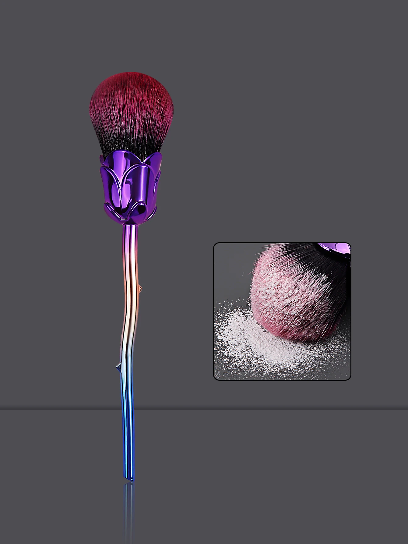 1PC high appearance level flower-shaped loose powder blush brush, facial soft bristle makeup brush, portable makeup tool