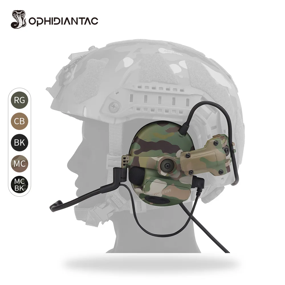 

OPHIDIANTAC Helmet Wear C5 Noise Reduction Headset Use With PTT for CS Sport
