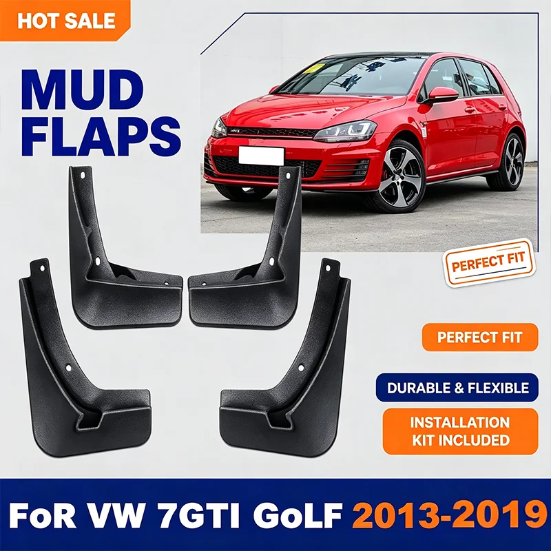 For VW 7GTI Golf 2013-2019 4PCS Mud Flaps Splash Guards Front Rear Wheel Fender Mudguards Car Exterior Protection Accessories