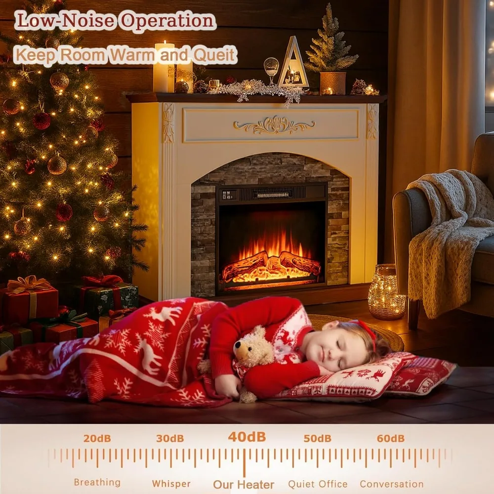 حامل تلفزيون على طراز المزرعة مع مدفأة كهربائية مقاس 44 بوصة وصندوق حريق أبيض، يتميز بحيط حجري مكدس #5