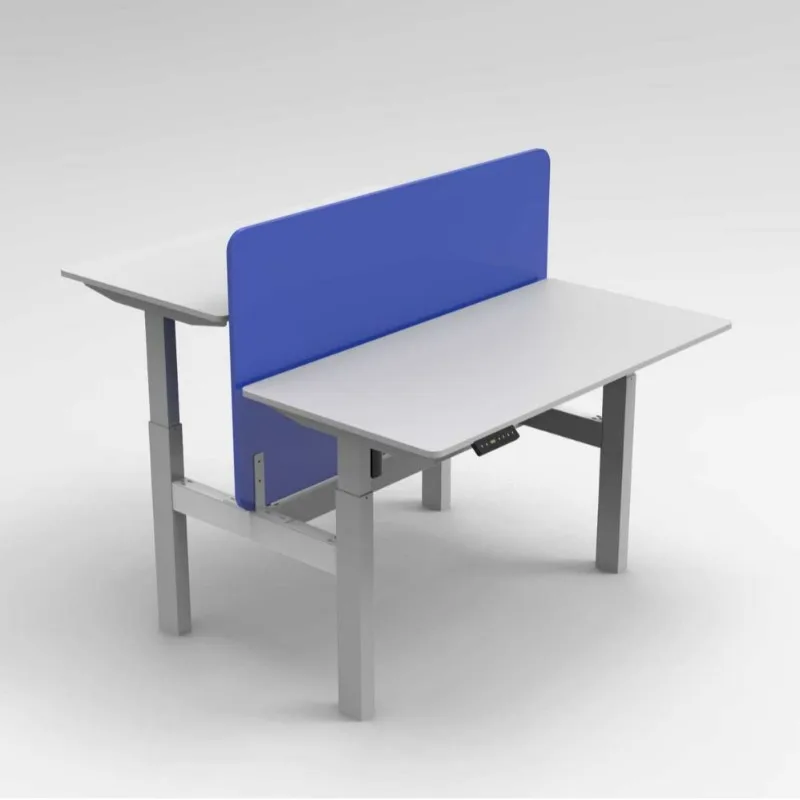 Intelligent electric lifting table, standing desk, double station adjustable height learning office workbench