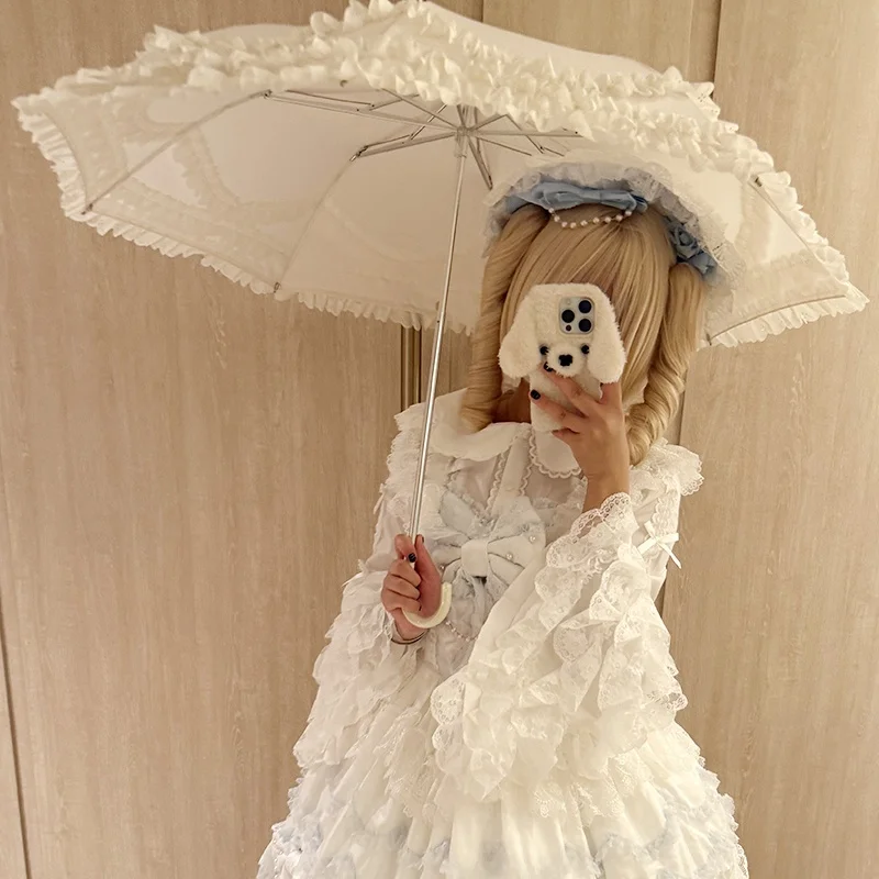 Lace Princess Style Umbrella Japanese Thousand Layered Lolita Wedding Flower Girl Heart Gothic Lolita Umbrella Rainproof Home...