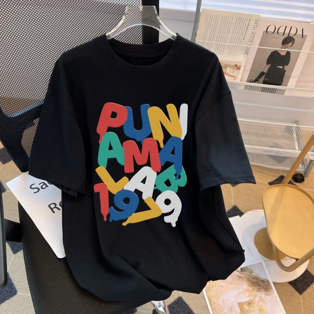 100% Cotton Round Neck Loose Fitting T-shirt For Women 2023 Cute Short Sleeved T-shirt For Women Large Short Sleeved T-shirt