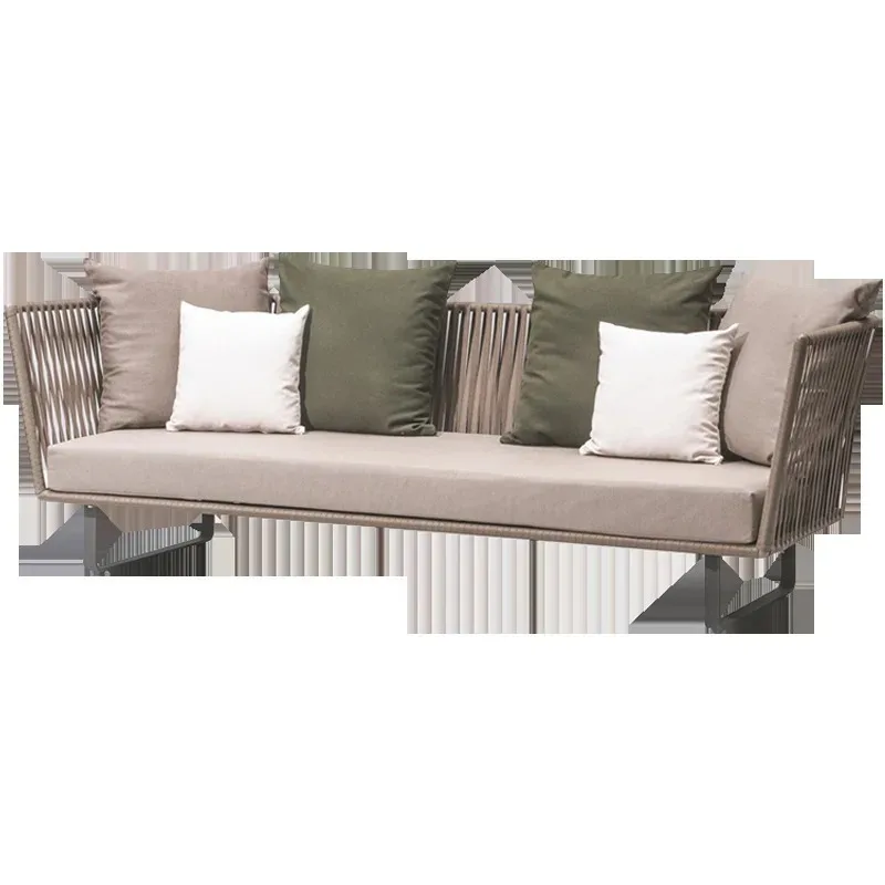 

Nordic outdoor sofa double outdoor courtyard rattan sofa open-air garden leisure corner sofa coffee table combination