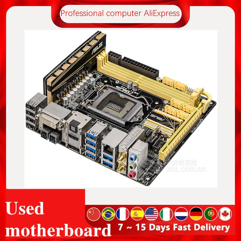 For Asus Z87I-PRO Z87i Desktop Motherboard Z87 LGA 1150 DDR3 32GB SATA3 USB3.0  Original Used Mainboard