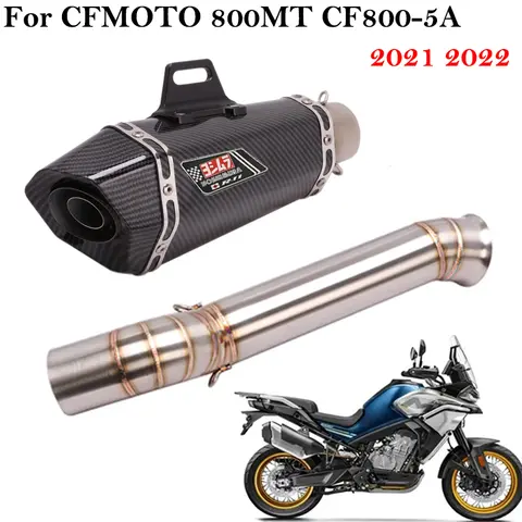 Slip-on för CFMOTO 800MT 800 mt CF800-5A 2021 2022 motorcykelavgasrör Escape Moto Modifiera mittrör länkrör kolfiberljuddämpare 8 best sales Moto G Power 2022 - №5