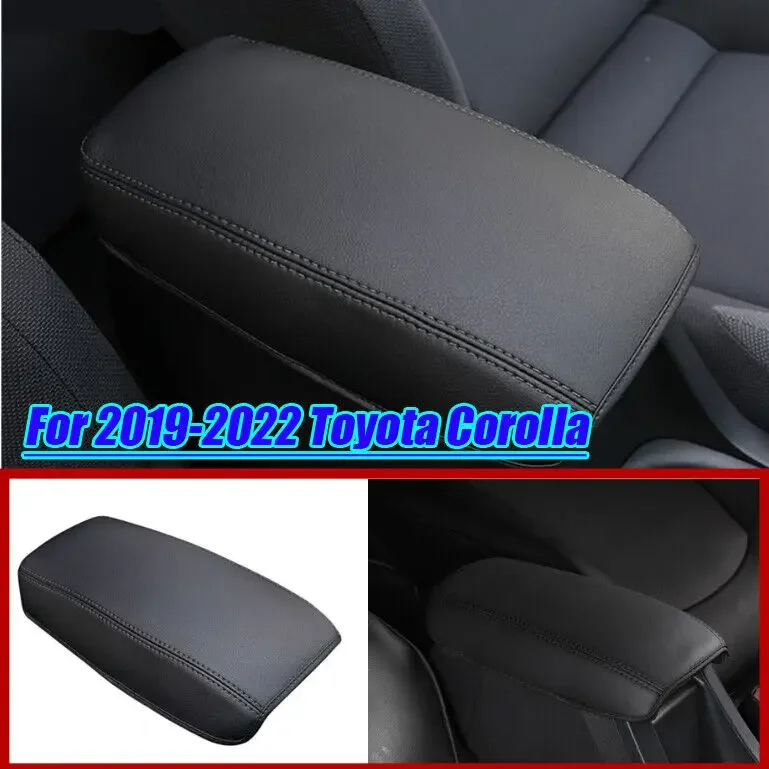 For 2019-2022 Toyota Corolla Black Interior Armrest Box PU Leather Pad Cover