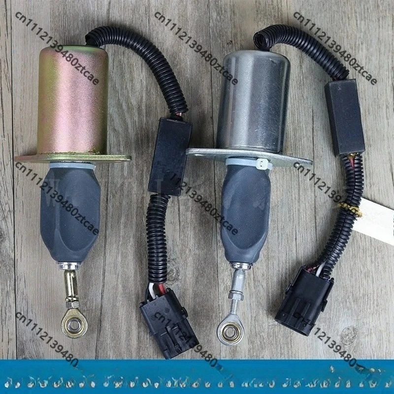 12V 24V Universal Fuel Cut Solenoid Valve Flameout Stop Electromagnet Shutdown Switch For Diesel Engine Generator