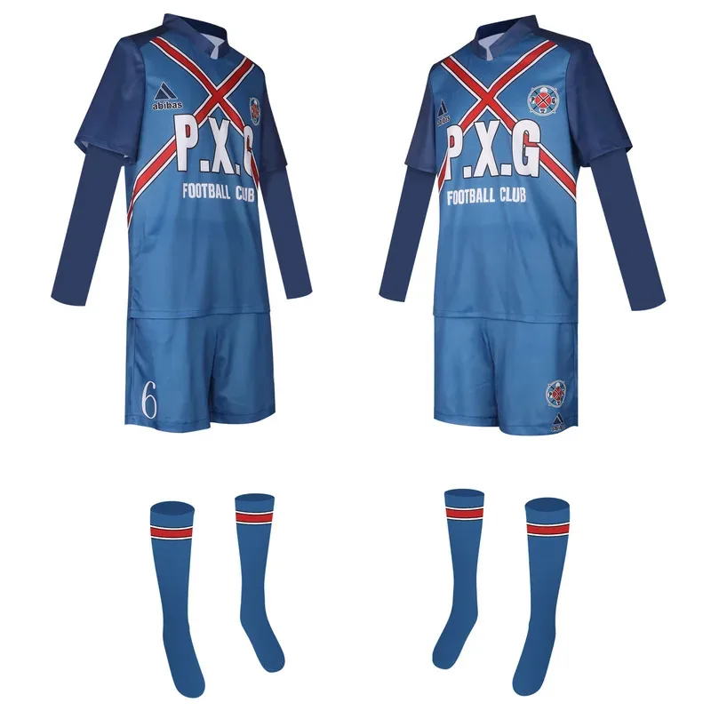 Anime Blue Lock #9 Rin Itoshi Shidou Ryusei Charles Cosplay P.X.G Jersey Wig Embroidery Football Uniform Tops Shorts Sports Set