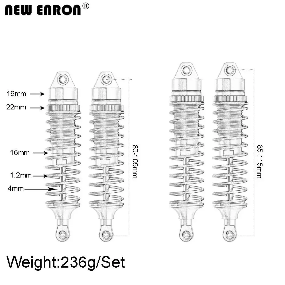 NEW ENRON Shock Absorber Replacement #ARA330550 #ARA330551 Front & Rear for Rc Car Arrma 1/10 BIG ROCK GRANITE SENTON 1/8 TYPHON