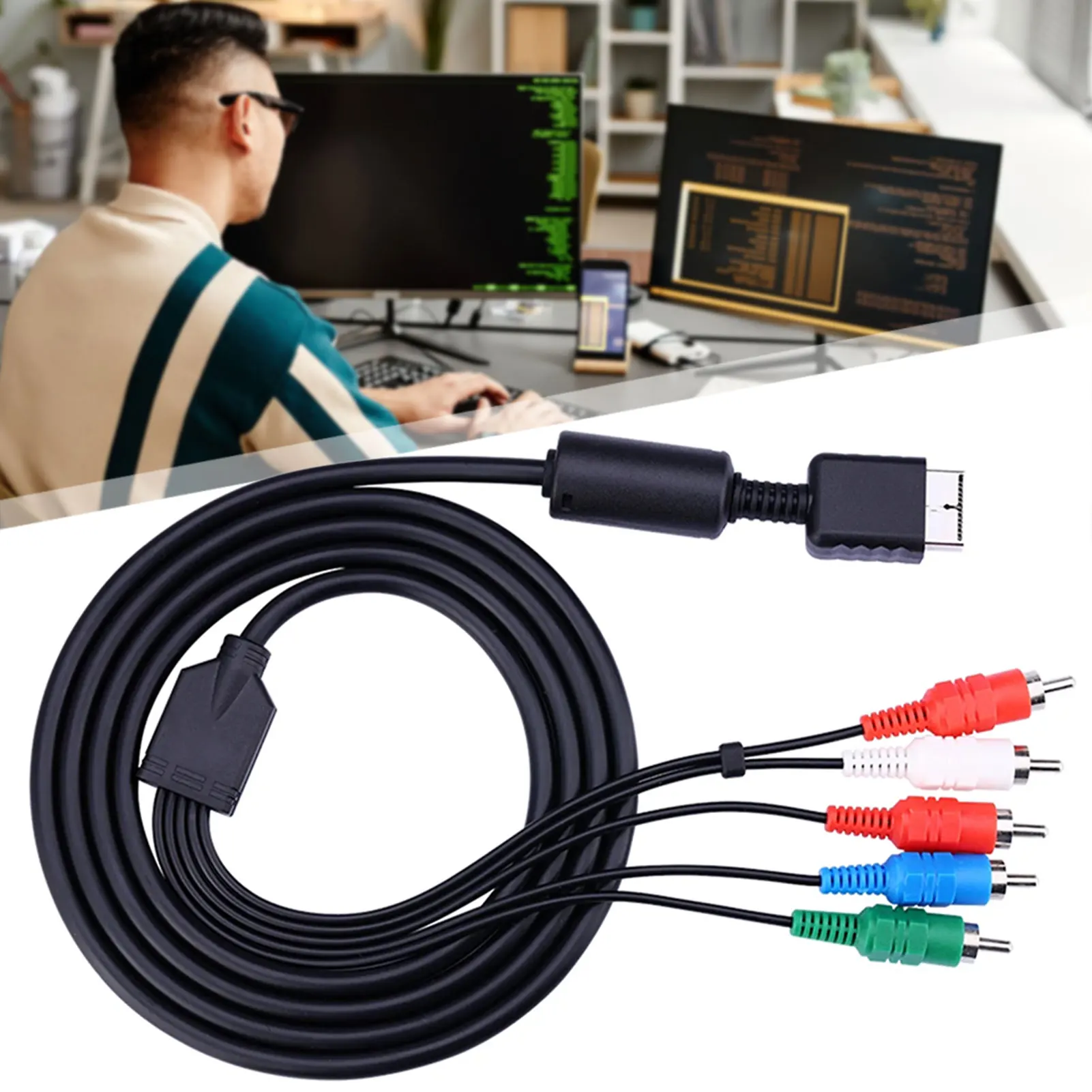 AV Multi Out To Component Video/Audios Cable Cord Stable Component Video/Audios Cable Playstations S3/2 Game Console Accessories