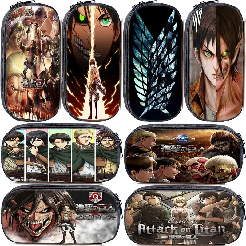 

Japan Anime Attack on Titan Pencil Case Students Functional Pencil Bag Cartoon Cosmetic Cases Kids Stationery Storage Bag Gift