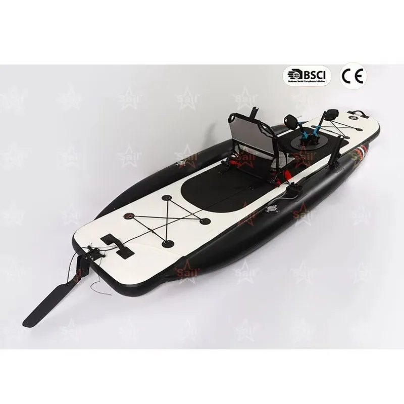 Outdoor Professional Single Person Kayak Using Pedals Inflatable Professional Fishing Kayak Drive Canoe With Seat