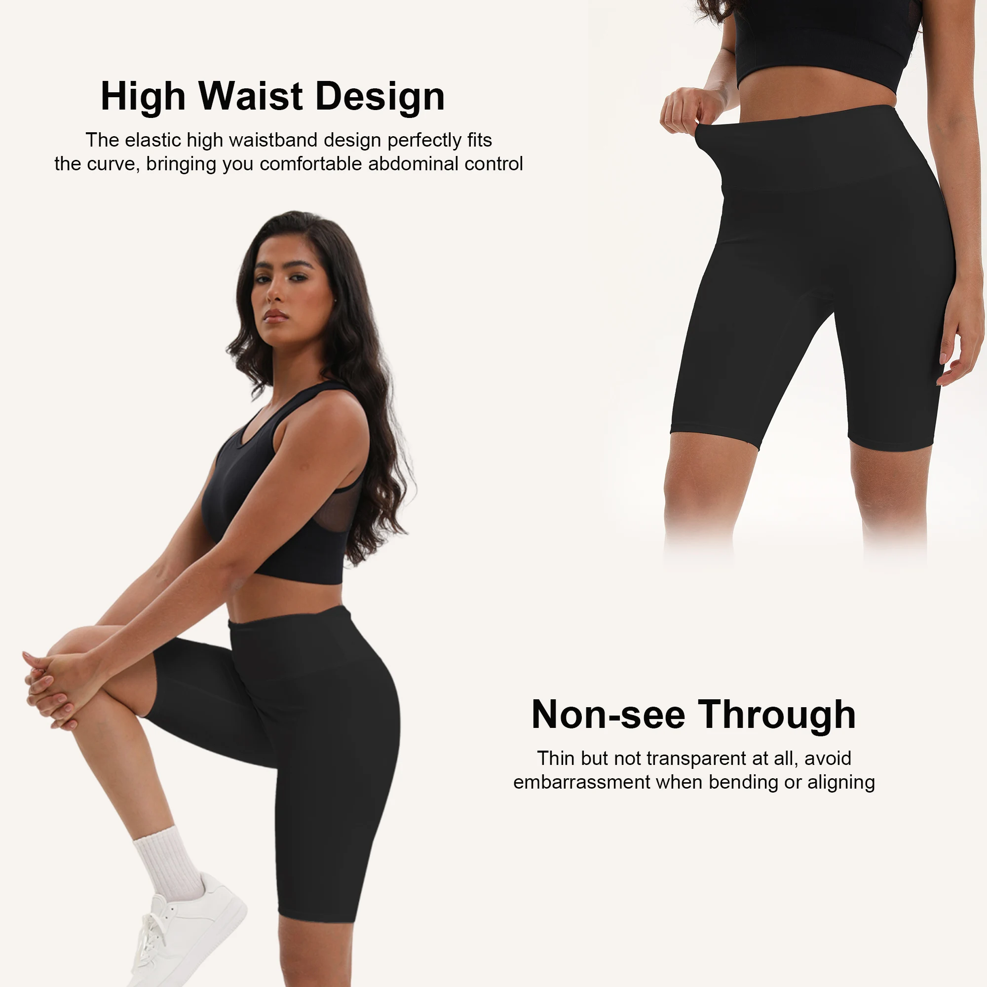 Pantaloncini da allenamento fitness da donna Pantaloncini da yoga da ciclismo attillati a vita alta Pantaloni sportivi estivi traspiranti ad asciugatura rapida Pantaloni da corsa da palestra