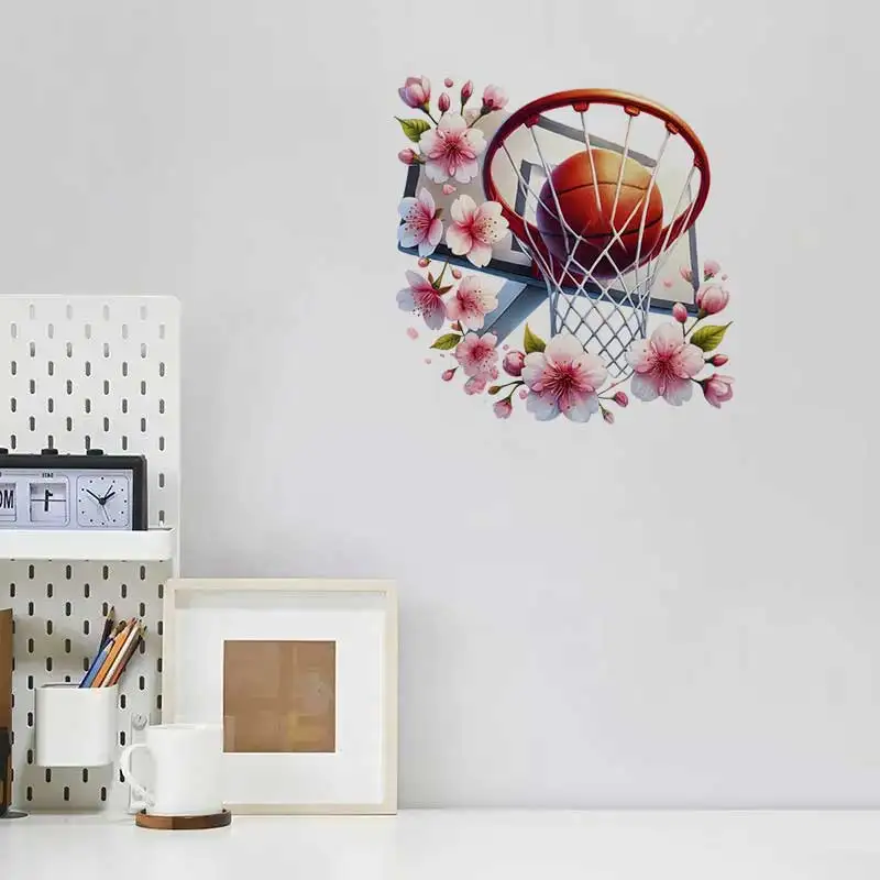 Basketball net fashion basketball hoop sports art wall sticker living room sofa background decoration PVC wallpaper CM98