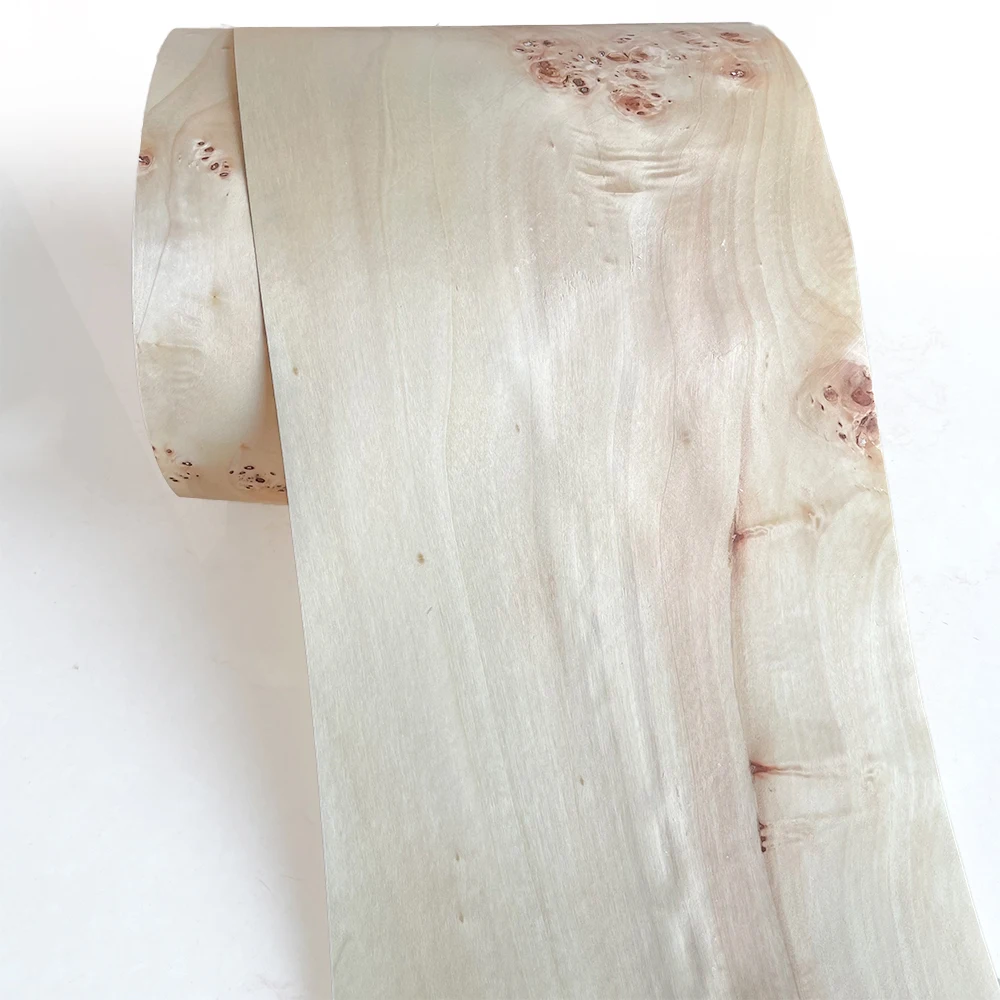OMUKI Natural Poplar Burl Wood Veneer Furniture Handbag DIY Thin Skin Panel Speaker Guitar Handmade DIY Wooden Crafts