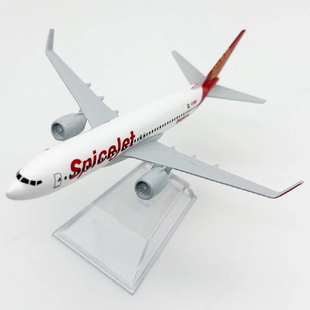 B737 SpiceJet Airways 16cm Alloy Aircraft Model Aviation Plane Model Adults Fun Collectible Miniatures Airplane Gift Display