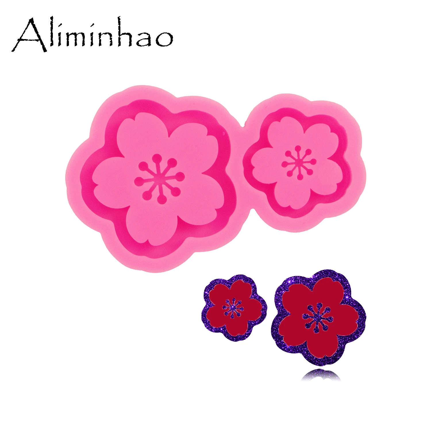 DY1626 Shiny Backed Shaker Cherry Blossoms Silicone Molds Crafting Resin Mold, Flower Mold Safe-resin Clay Pastry Dessert